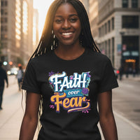 Load image into Gallery viewer, &quot;Faith Over Fear&quot; Heavyweight Cotton T-Shirt – Classic Fit Casual Wear
